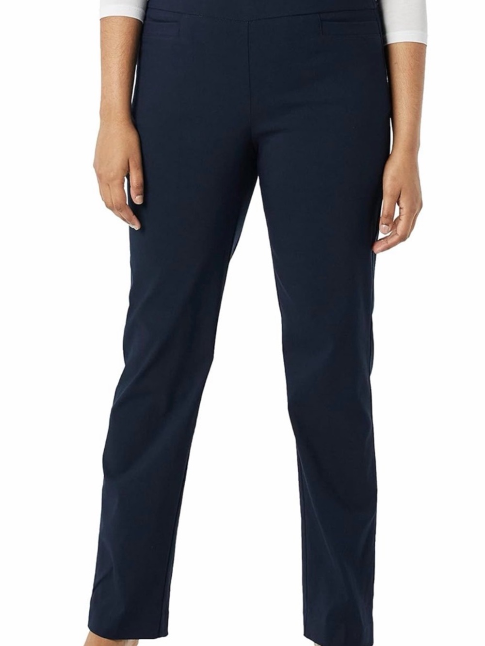 Women's Stretch Welt Pocket Pull On Career Pant, Navy, 10